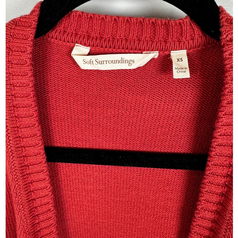 Soft Surroundings Hollyhock Open Front Textured Sleeve Cardigan Sweater XS - Picture 4 of 4
